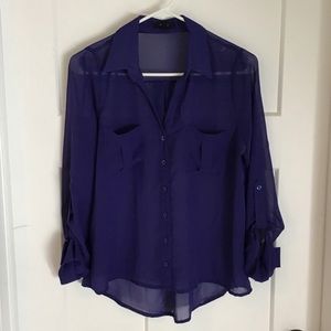 Blue sheer blouse